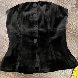 Express velvet strapless top